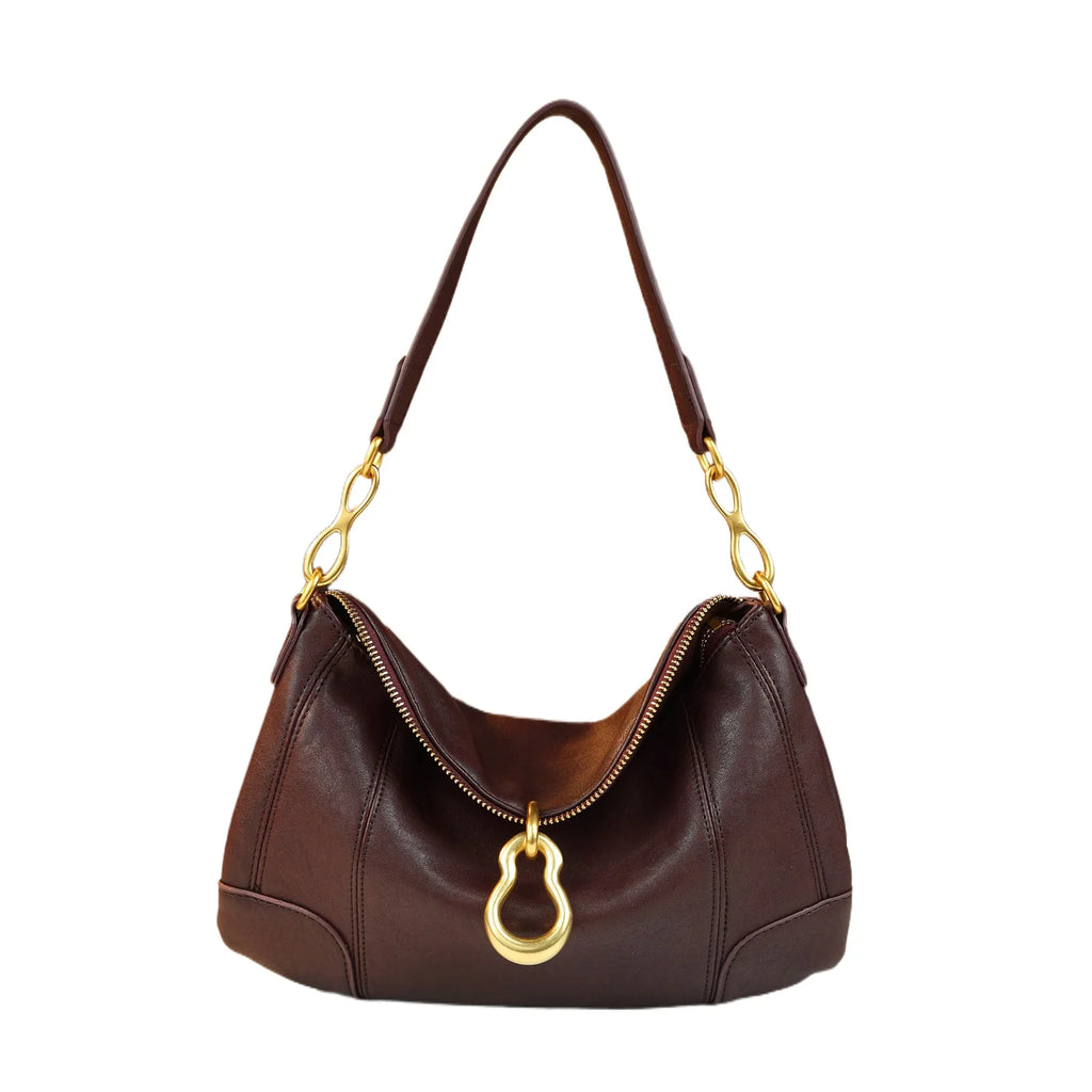 Women's Designer Diaper Bag Elegant Crossbody Handbag Luxury Minimalist Tote Vintage Leather Unique And Trendy Design