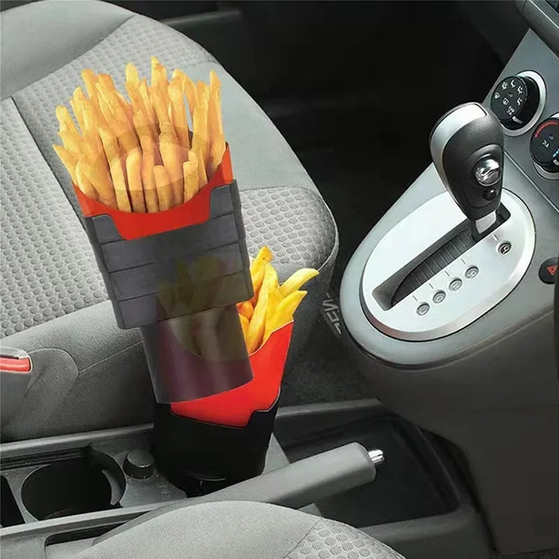 Car French Fry Holder with Tomato Sauce Rack Seasoning Box Car Mobile Phone Holder Storage Rack Car Interior Holder Snack Box