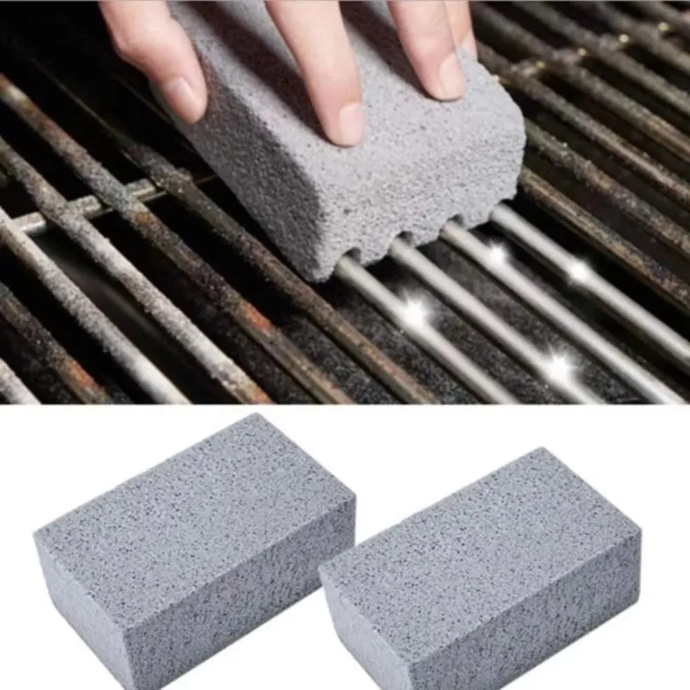BBQ Grill Cleaning Brush Brick Block Barbecue Cleaning Stone Pumice Brick for Barbecue Rack Outdoor Kitchen BBQ Tools Convenient