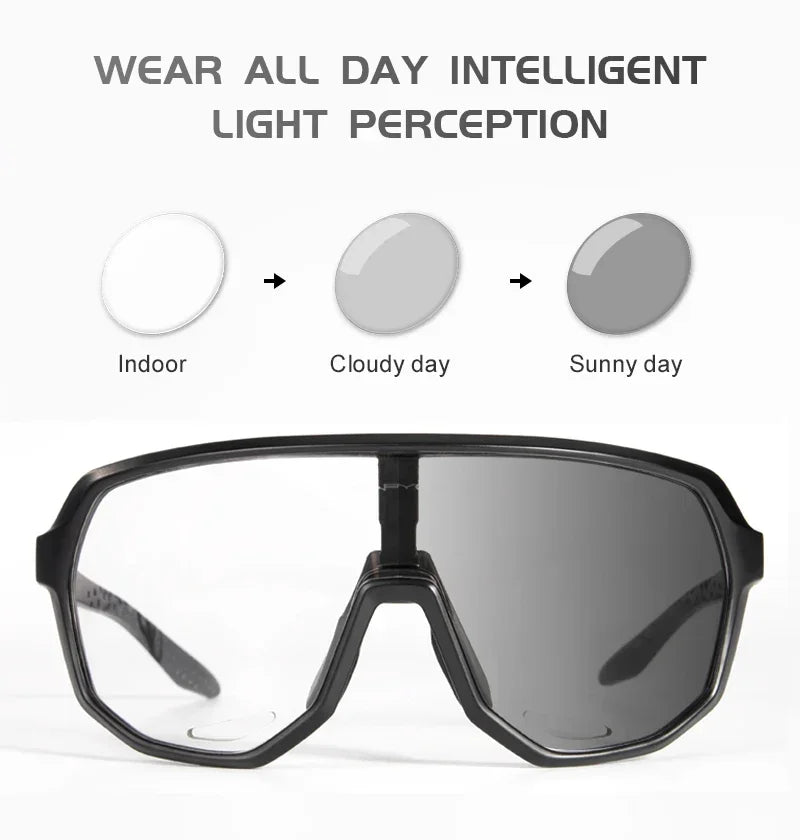 Photochromic Cycling Sunglasses Kapvoe Women Man Luxury Gold Glasses Driving Fishing Fashion Travel Golf Women Bike Goggles
