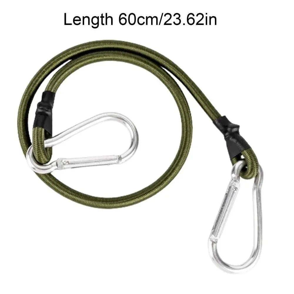 Outdoor Heavy Duty Bungee Cord Elastic Tie Strap String Carabiner Hooks Kayak Cycling Luggage Packing Ropes Camping Accessories