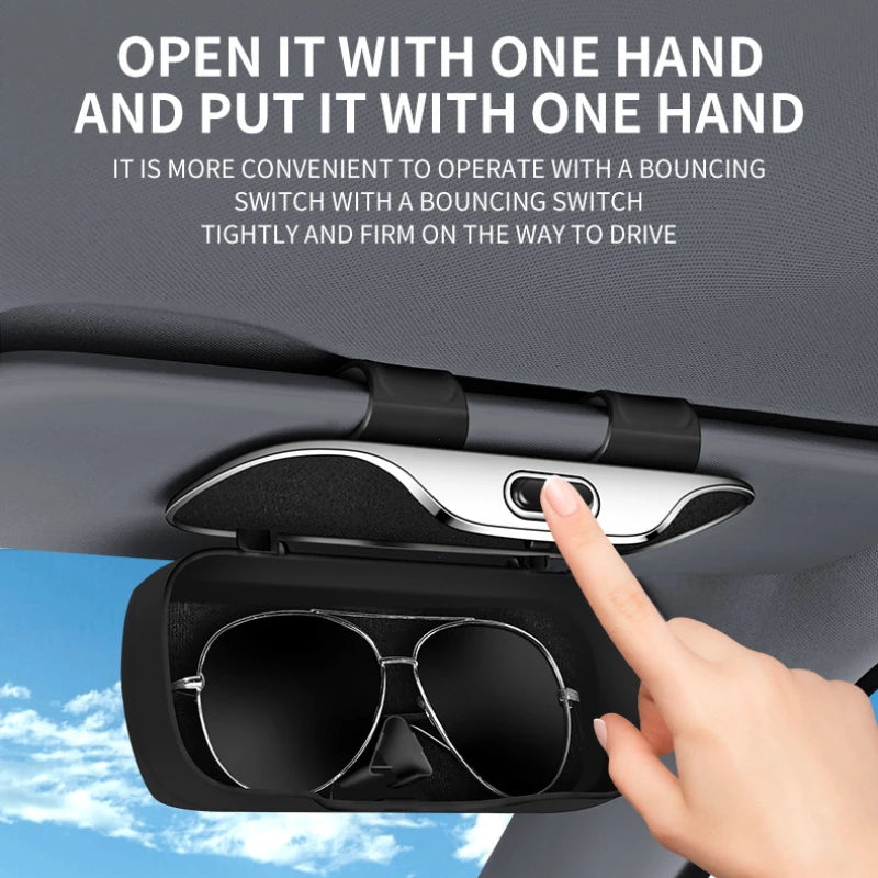 Multifunction Car Glasses Box Portable Car Sunglasses Holder Car Driving Glasses Holder Eyeglass Case Sun Visor