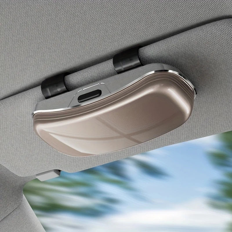 Car Sun Visor Glasses Storage Box One-Hand Operation Anti-Scratch Sunglasses Holder Eyeglass Case Sun Visor Car Lenses Holder