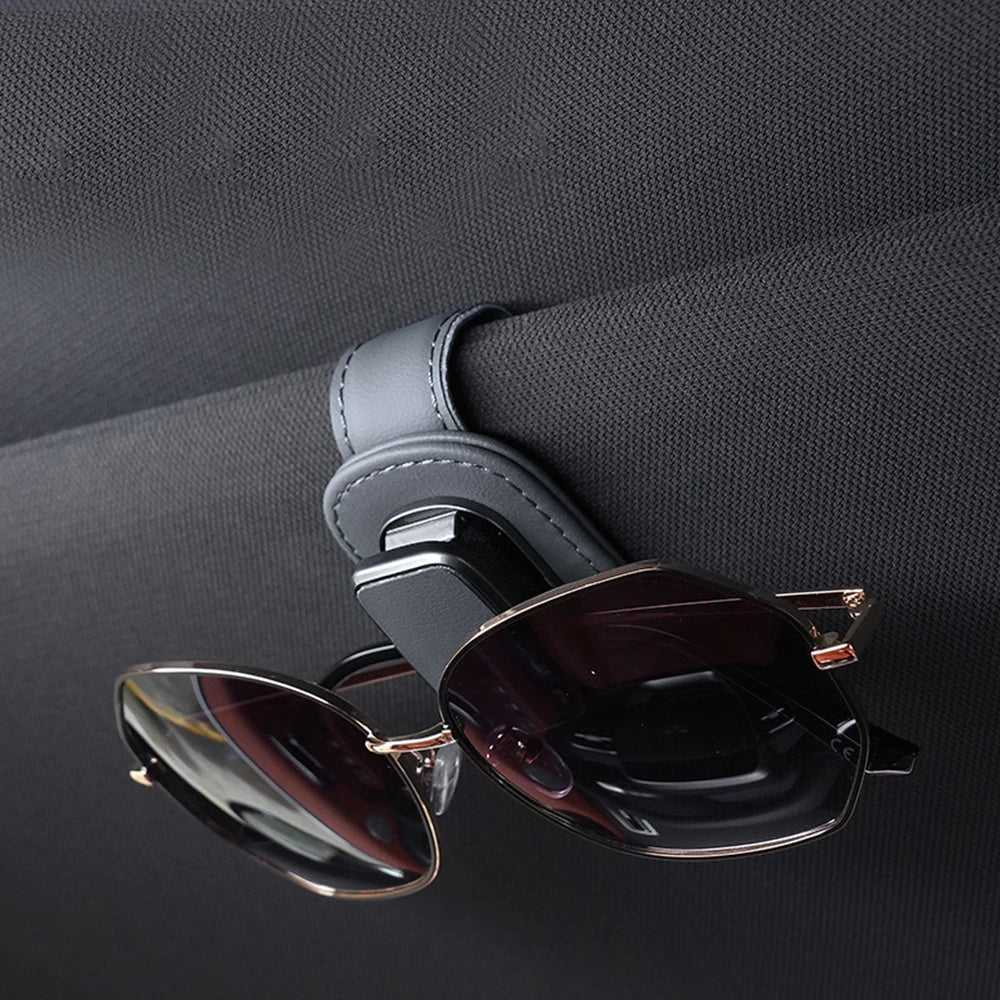 Car Eyeglass Storage Clip Sun Visor Sunglasses Holder Super Fiber Leather for Auto Interior Accessories Car Eyeglass Holder