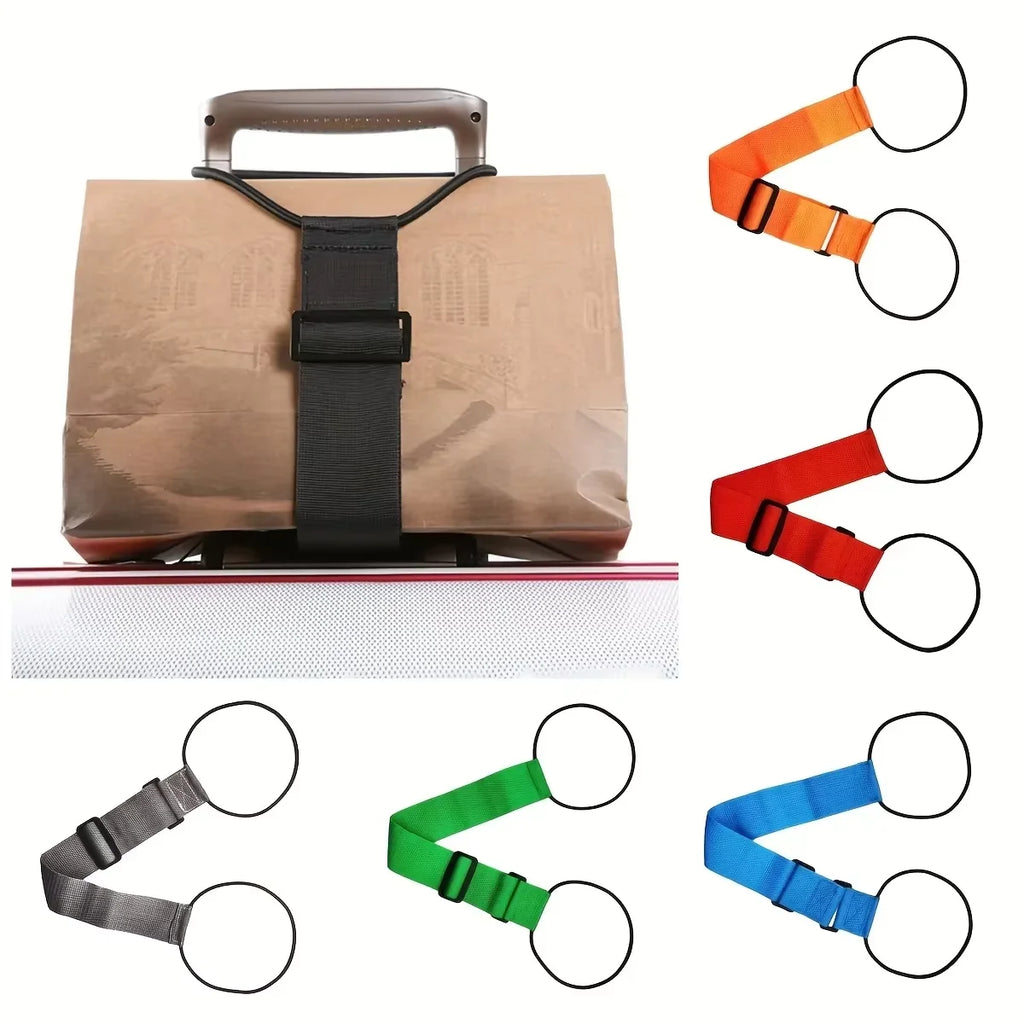 Adjustable Luggage Add A Bag Strap, Multicolor Suitcase Connecting Belt with Elastic Loops to Secure Extra Bags for Travel