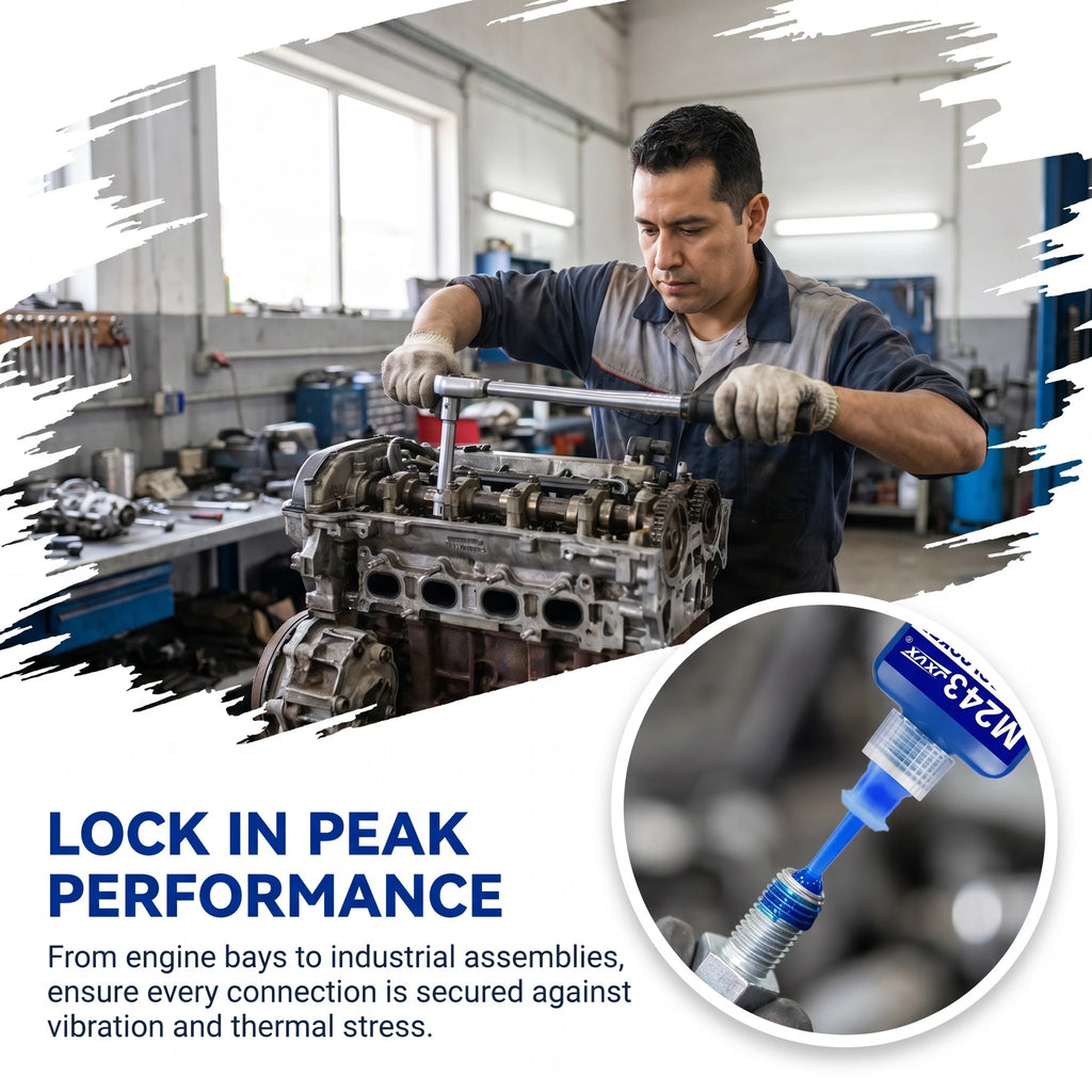 50 ml Blue 243 Medium Strength Threadlocker, Anaerobic Epoxy Sealant, Hardware Adhesive, Removable, for Nuts, Bolts, Fasteners and Metals; Prevents Loosening in the Manufacturing of