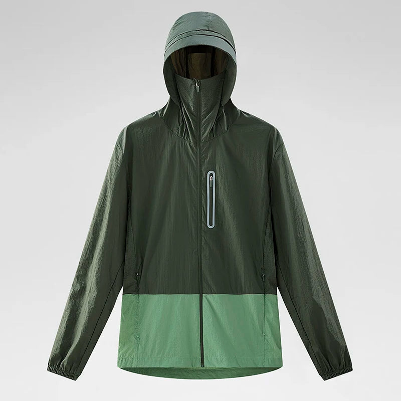 EUMERGX Unisex Waterproof Sun Protective Jacket UPF 50+ UV Blocking Quick-Dry Breathable Windbreaker for Hiking Camping Climbing