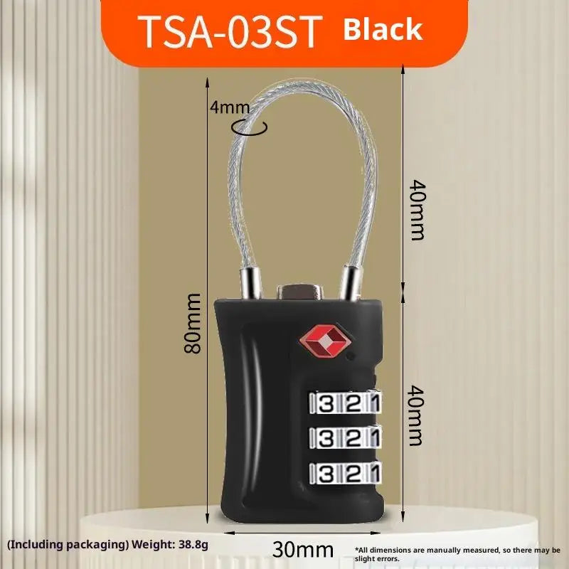 Hot Sale Travel TSA Customs Lock Password Changeable Lock 3 Digit Portable Zinc Alloy Suitcase Luggage Backpack