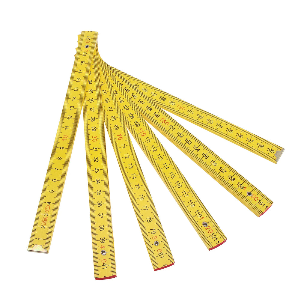 2m Folding Wooden Ruler Double Sided Scale for Drawing Teaching / Carpenters with Metric Measurements