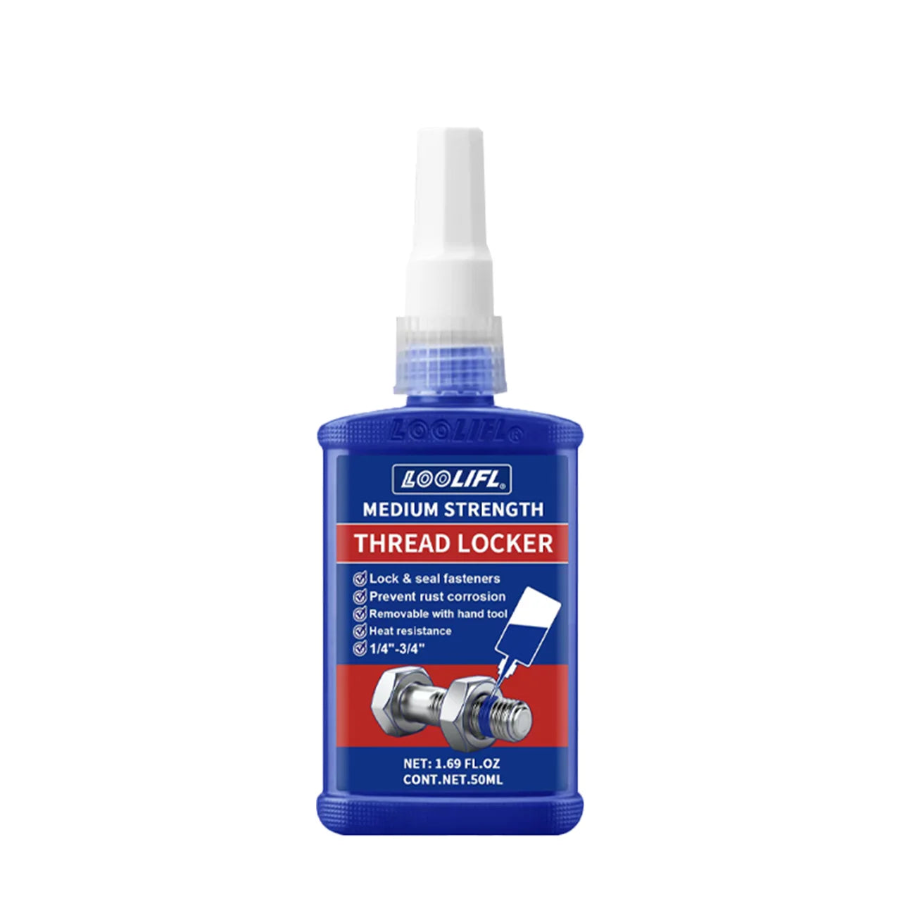 Loolifl243-271 Thread Locking Adhesive, Screw and Nut Sealant, Anti-Loosening, Anti-Vibration, Anti-Rust, Anaerobic Type 10G-50G, Removable and Non-Removable, Pack of Two