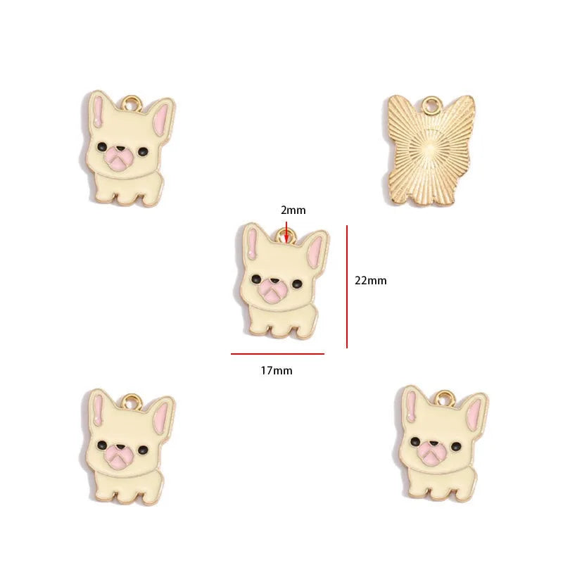 12pcs Alloy Drip Oil Cute Pet Dog Jewelry DIY Pendant Earrings Necklace Accessories Keychain Pendant Handmade