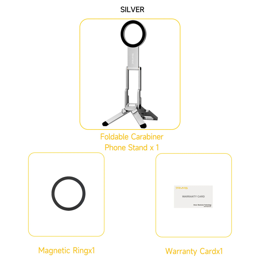 7RYMS 7Rig T1 Foldable Magnetic Phone Tripod Aluminium MagSafe Phone Holder with Hook for Smartphone Vlog Travel Video Recording
