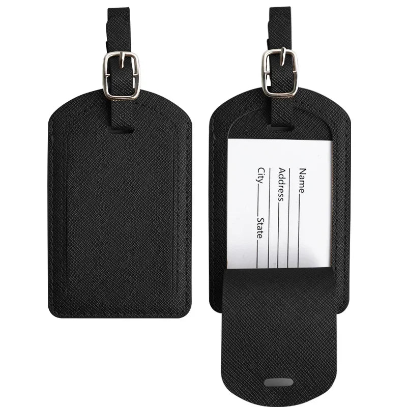 Leather Luggage Tag Baggage Boarding Bag Tag Suitcase Tag Luggage Bag Tags Name ID Address Label Luggage Tags Travel Accessories