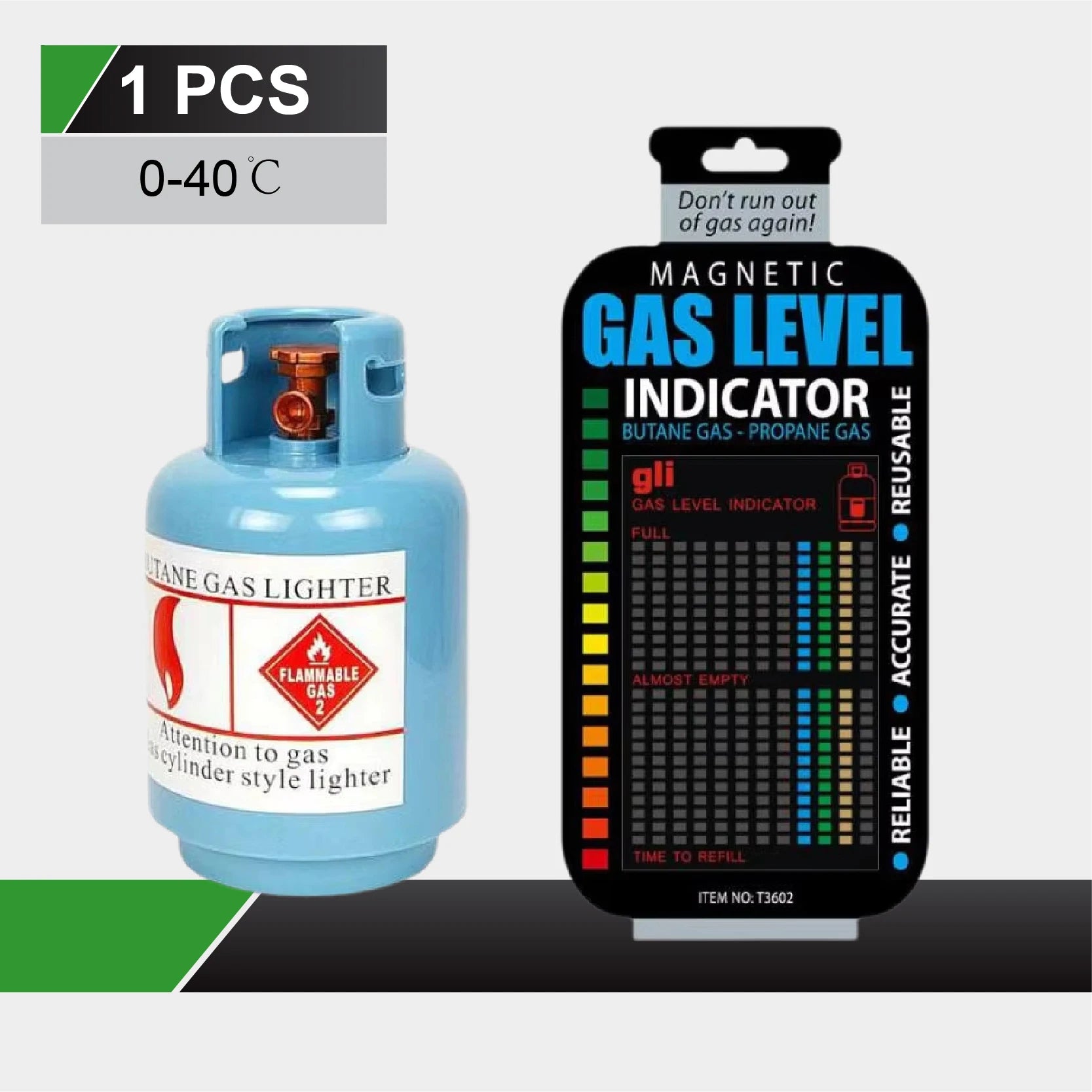 LPG Gas Level Indicator Magnetic Card Tank Gauge Sticker Gas Bottle Level Indicator Temperature Sensitive
