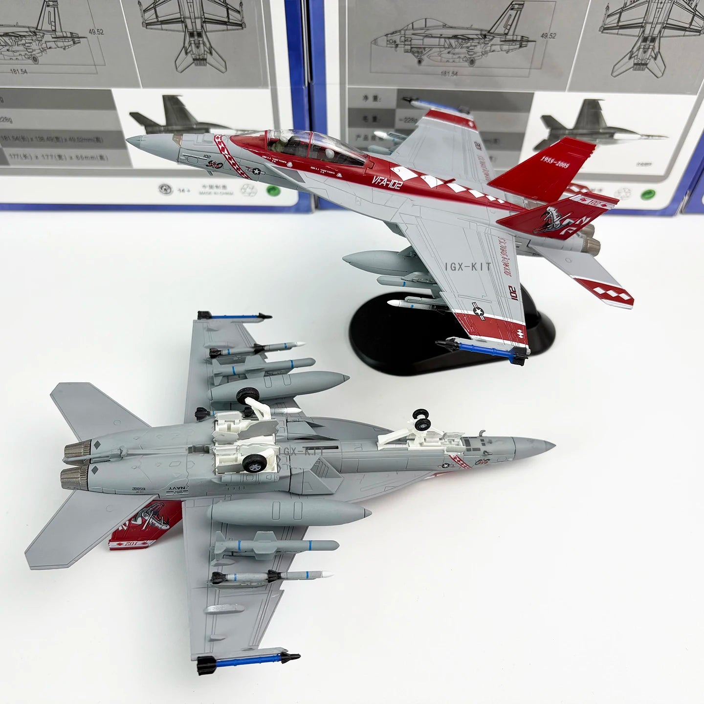 Diecast 1/100 US Military Model F/A-18F Fighter Sidewinder Squadron F18 Alloy Airplane Static Finished Model For Collection