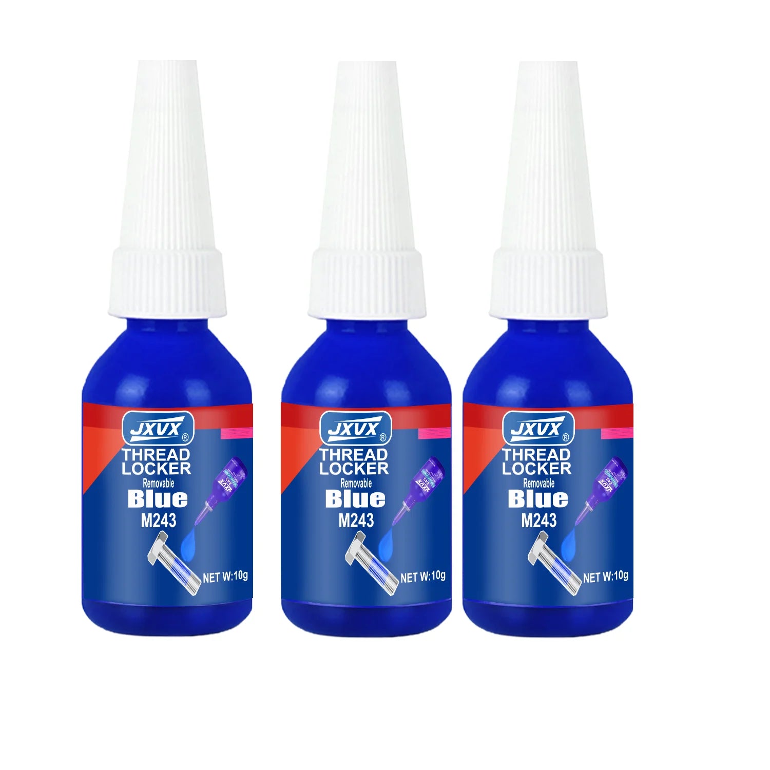 Blue Adhesive 10ml - High Strength Adhesive, High Temperature Resistant, Anti-Vibration, Specific for Metal Fasteners, Removable