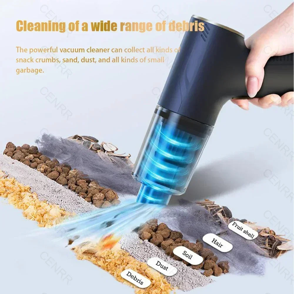 CENRR Vacuum Cleaner Car Wireless Handheld Home Portable Cleaning Mini Suction Powerful Machine Strong Appliance Auto Cleaners