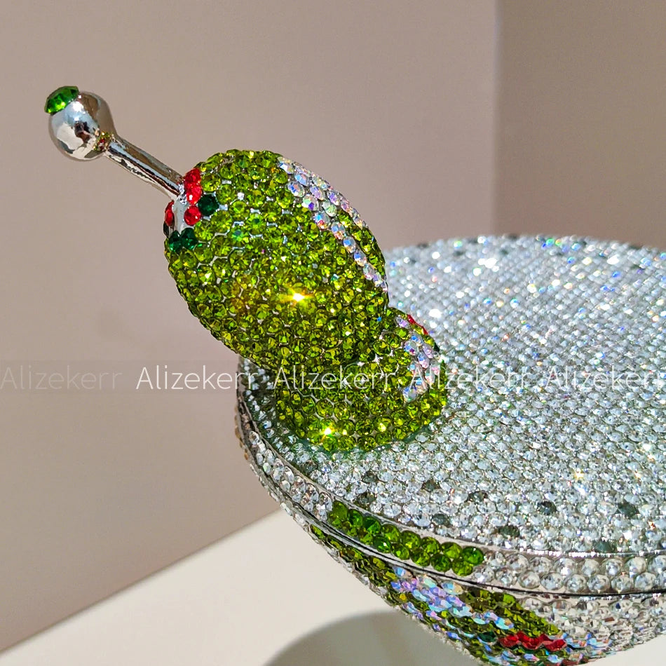 Alizekerr Goblet Rhinestone Evening Bags Women 2026 Gorgeous Boutique Unique Crystal Metallic Purses And Handbags Wedding Party