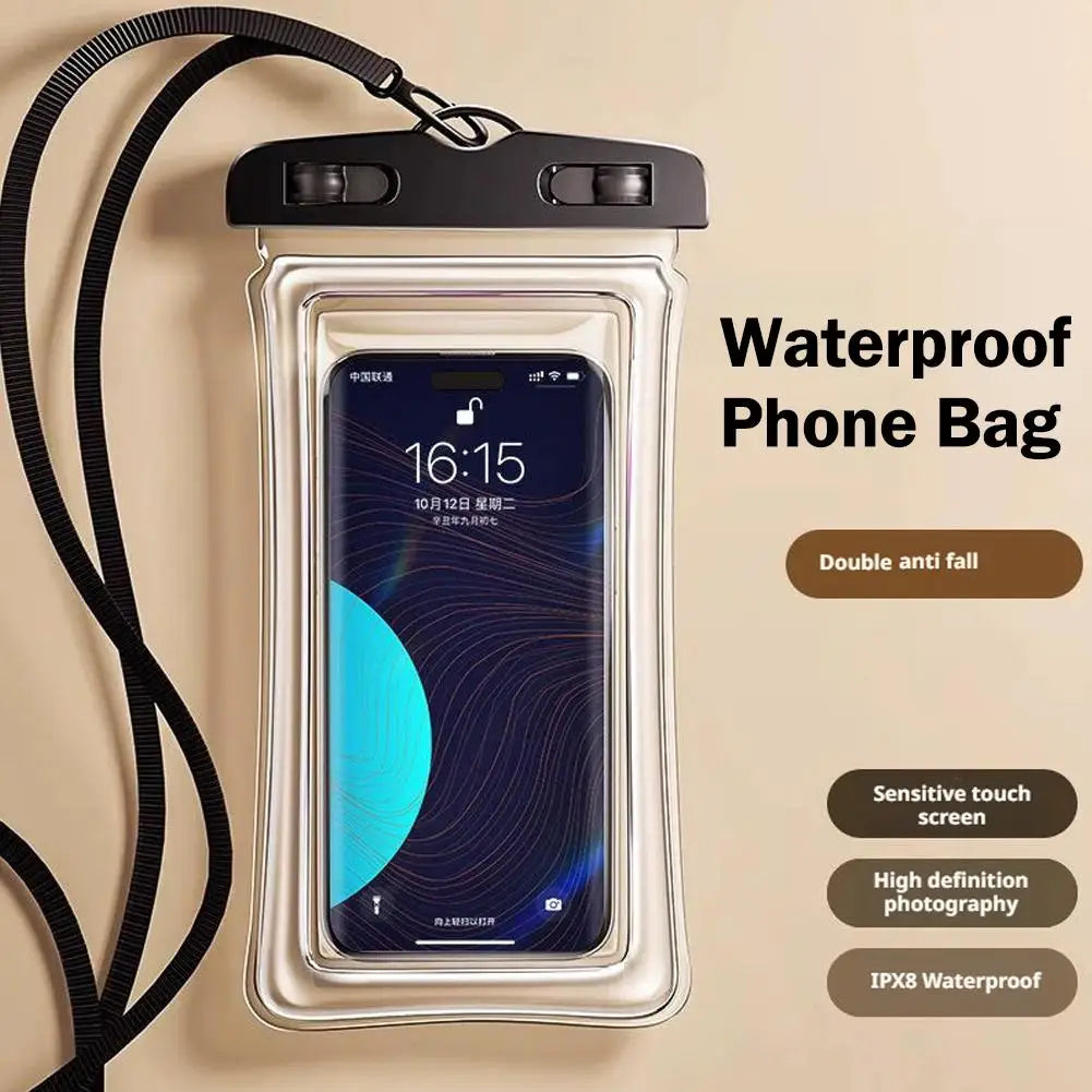 Waterproof Phone Case Swimming Floating Bag For 6.5 Inch Devices Touch Screen Access Swimming Camping Hiking Outdoor Tool 2026
