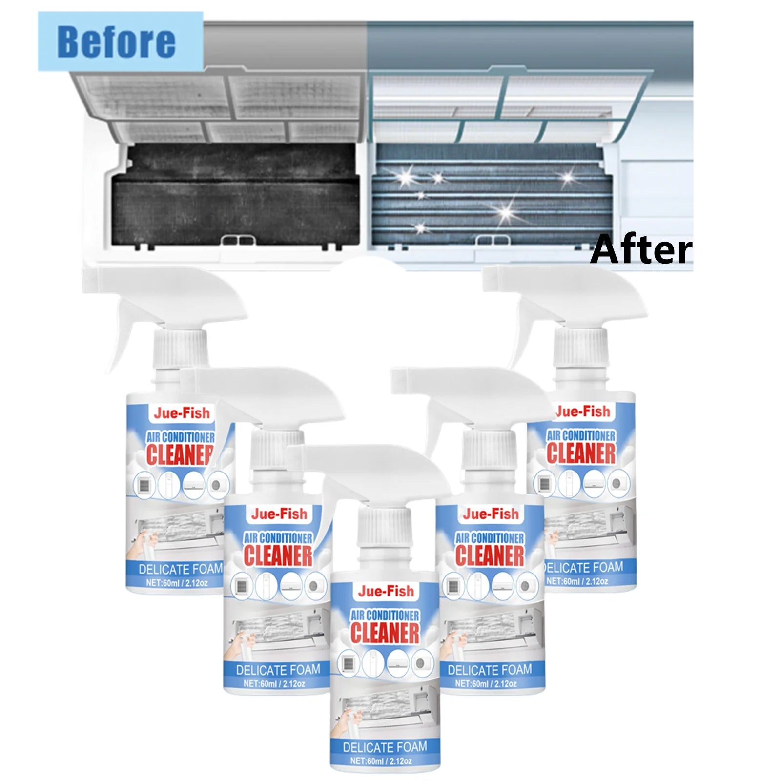 1/2/3/5XAir Conditioner Cleaner Foaming Sprayer No Disassembly Wash-free Deodorizer Air Conditioner Coil Condenser Cleaning Tool