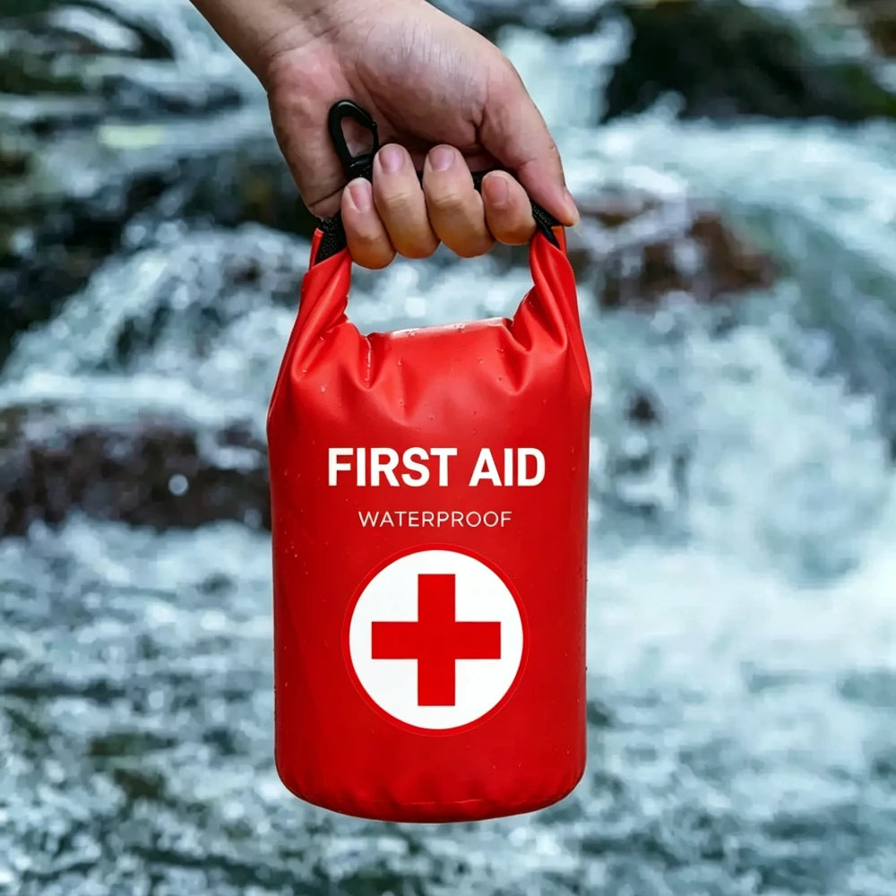 2L Waterproof First Aid Bag Roll Top Emergency Kit Visible Fishing Kayaking Boating Swimming Camping Rafting Survival Outdoor