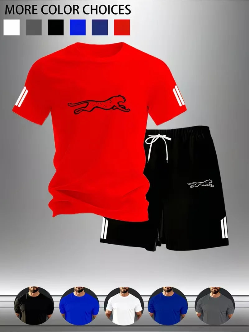 New Street Trendy Men's Summer Breathable Sportswear Short Sleeve Shorts Lightweight Quick Drying Comfortable Fashionable Sports