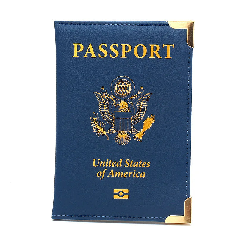 US Passport Cover Soft Leather Travel Document Passport Protection Card Cover Clip for Women Men,Couple Trip