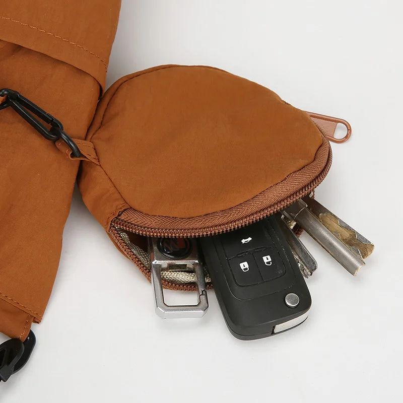 Women Nylon Tote Bag Detachable Crossbody Strap Coin Purse Multi Pocket Handbag For Daily Travel Work Shopping