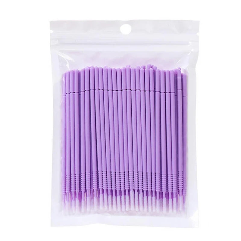 Black Disposable MicroBrush Eyelash Extension Removal Swabs Individual Lashes Cleaning Cotton Swabs 100/200/500/1000PCS