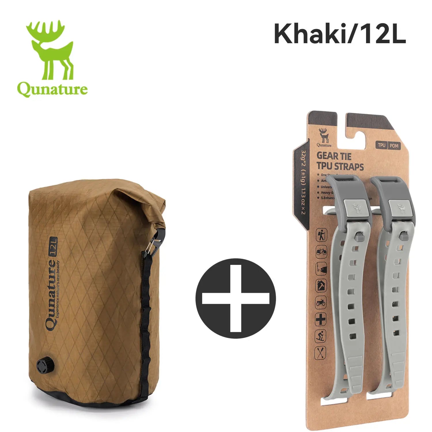 Qunature 2Pcs/set Bikepacking Fully Waterproof Compression Bag Hiking Lightweight Bicycle Gear for Road Mountain Bike Travel 12L