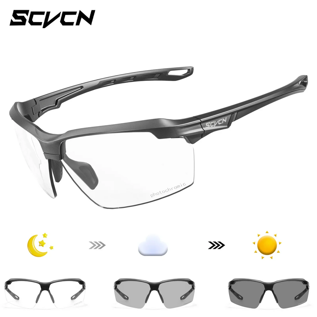 SCVCN Color Photochromic Cycling Glasses Explosion Proof Hunting CS War Game Eyewear Fashion Outdoor Airsoft Shooting Glasses