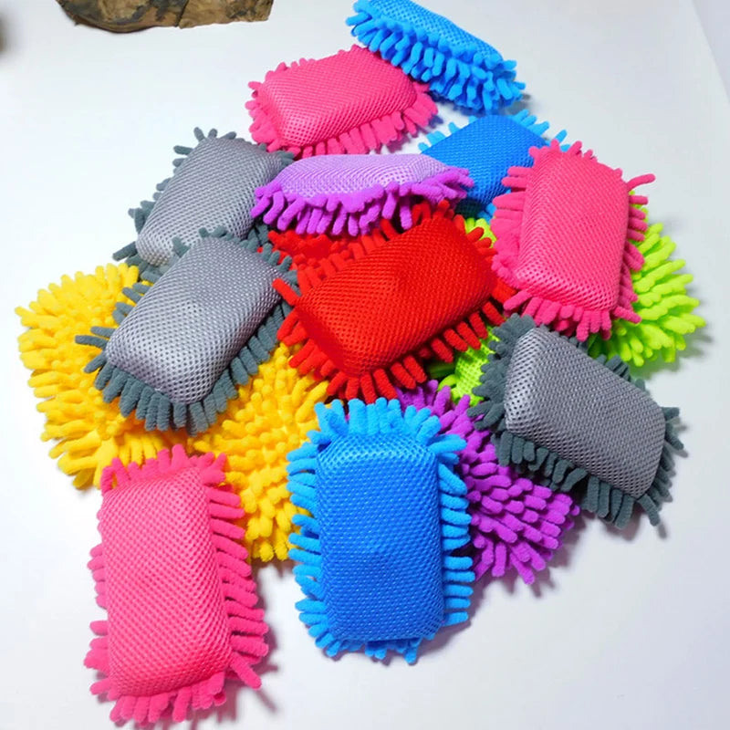 SEAMETAL Car Wash Microfiber Chenille Sponge Scratch-free Car Wash Care Washing Brush Pad Cleaning Tool for Car Accessories