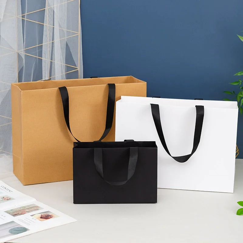 10pcs Tote Bags Custom Garment Bags Store Shopping Bags Clothing Jacket Packaging Paper Bags Custom Printing Store Name Logo