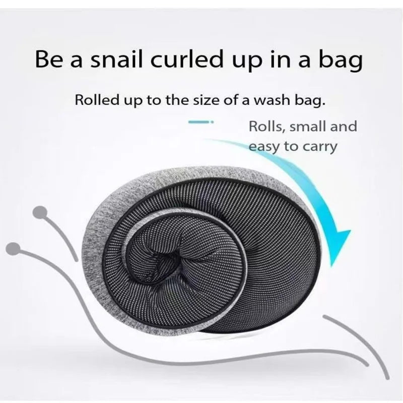 Portable U-shaped Travel Pillow Memory Foam Snail Pillow Travel Neck Support Neck Pillow Adjustable Soft Noon Break Pillows