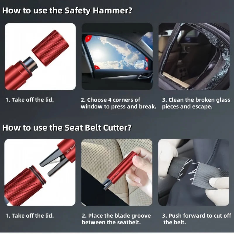 Car Emergency Hammer Cars Rescue Tools Safety Hammer Escape Seat Belt Cutter Lifesaving Auto Windows Glass Breaker Safety Hammer