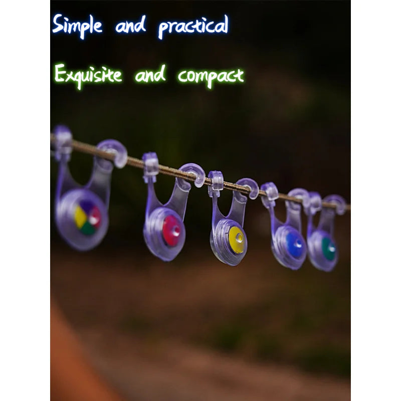 10Pcs Waterproof LED Tent String Rope Guard Hanging Lights LED Camping Rope Hanging Light for Outdoor Camping Fishing