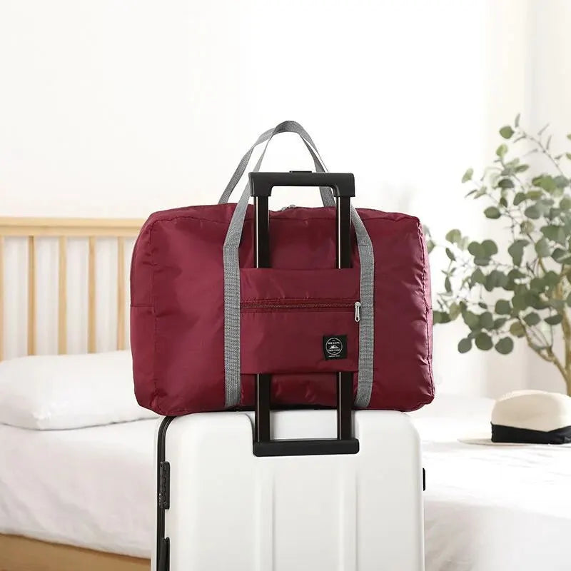 Fashionable Foldable Travel Bag: Large Capacity, Splash-Proof Carry-On Luggage Handbag for Unisex Fitness & Holiday Trips