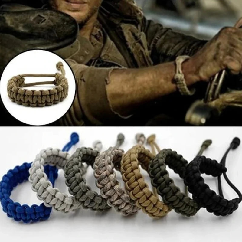 1PC Adjustable life-saving emergency hand woven wristband Umbrella rope bracelet woven rope Camping hiking outdoor accessories