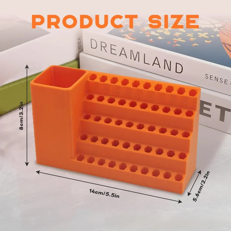 50-Hole 1/4 Inch Impact Driver Bit Holder Organizer Durable Tool Box for DIY Workshop Hex Screwdriver Bit Storage Box