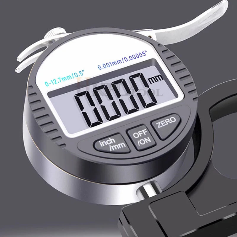 0-12.7mm Digital Micrometer Thickness Gauge Large Size Alloy Measuring Surface Caliper Gauge Sponge Leather Measuring Tools 25.4