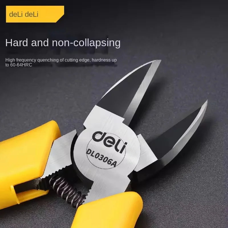 Deli CR-V 5/6 Inch Plastic Diagonal Pliers Multifunctional Cutting Side Scissors for Jewelry Wire Cable Electrical Tools
