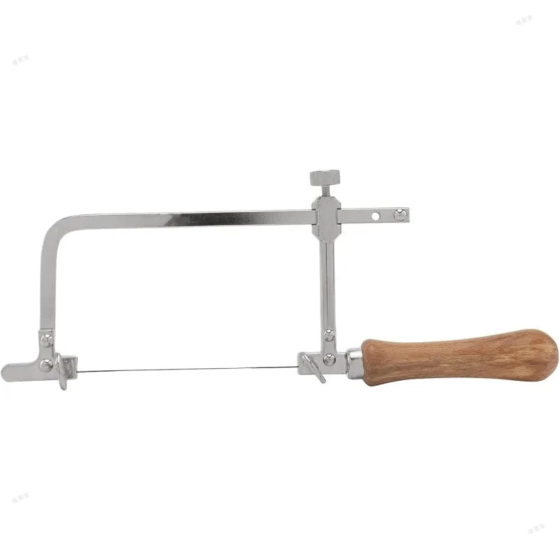 Coping Saw Steel Frame with 12Pcs Blades Jeweler's Saw Frame Kit Adjustable Wax Ring Precision Cutting Metal Saw for Jewelry