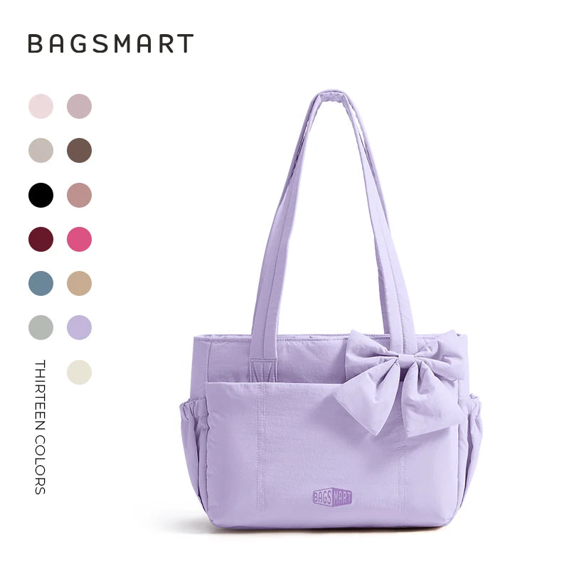 BAGSMART Tote Bag University Padded Shoulder Bag for Women Large Capacity Travel Handbag Daily Commute Women's Bag