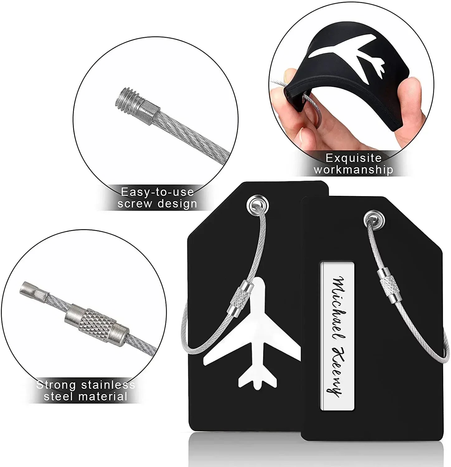 Color Fashion Silicone Luggage Tag Men Women Boarding Baggage Name Tag Suitcase Address Label Holder Portable Travel Accessories
