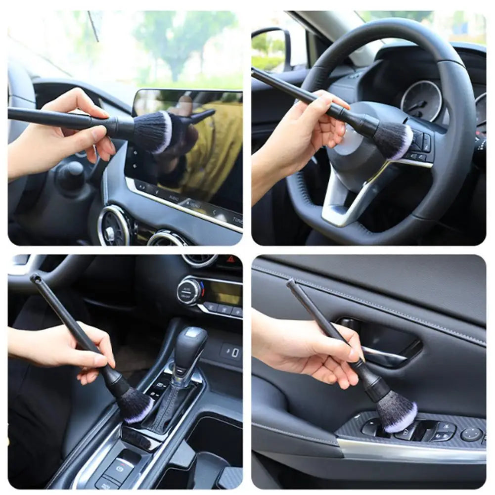 Auto Detailing Brush Car Interior Cleaning Tool Soft Synthetic Bristle Dashboard Duster Non Scratch Surface Care