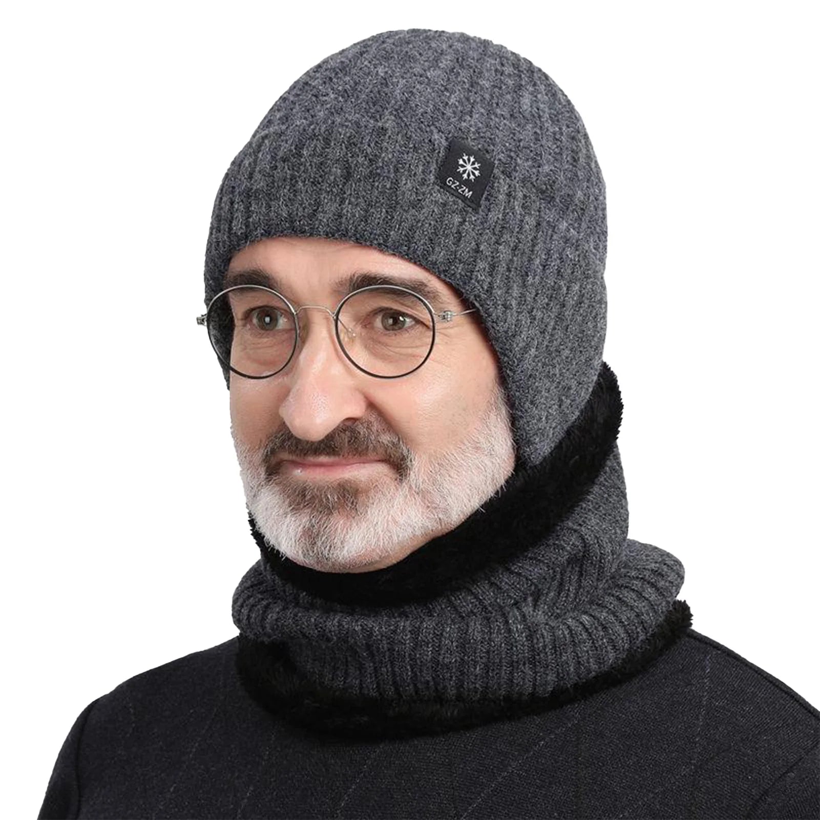 Men's Winter Knitted Warm Hats Soft Stretch Ear Protection Thickened Knitted Wool Cap Beanie Suitable For Cold Weather