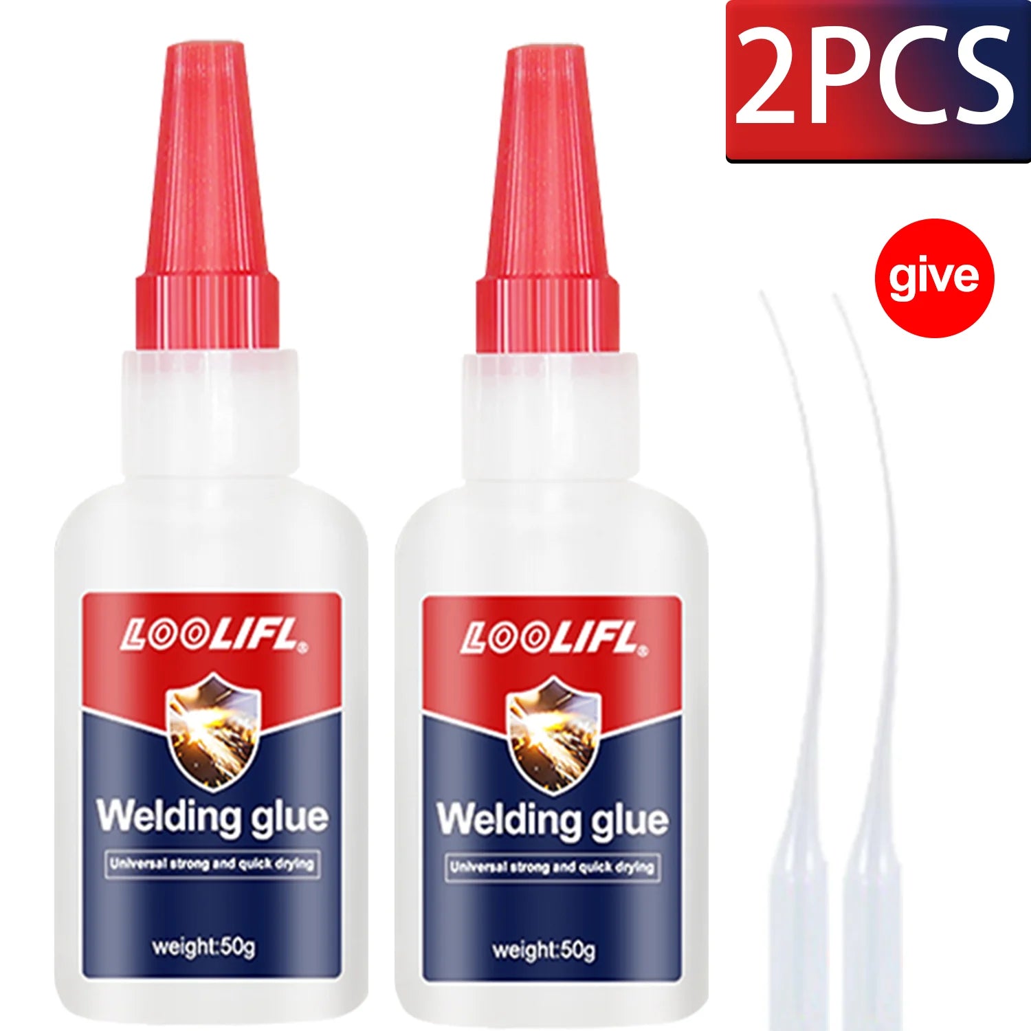 LOOLIFL 7PCS 50ml Super glue High Strength Quick-drying Cyanoacrylate Adhesive for leather, rubber, wood, Metal Liquid glue 20g