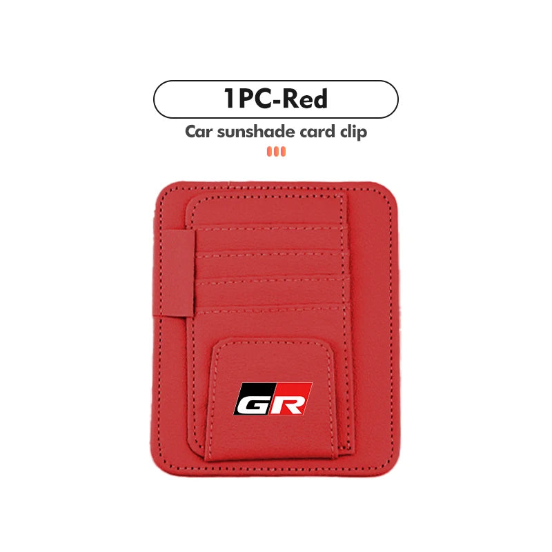 Car Sun Visor Storage Bag Sunglasses Organizer Holder Card Clip For Toyota Yaris Corolla Prius Auris CHR Land Cruiser RAV4 Camry