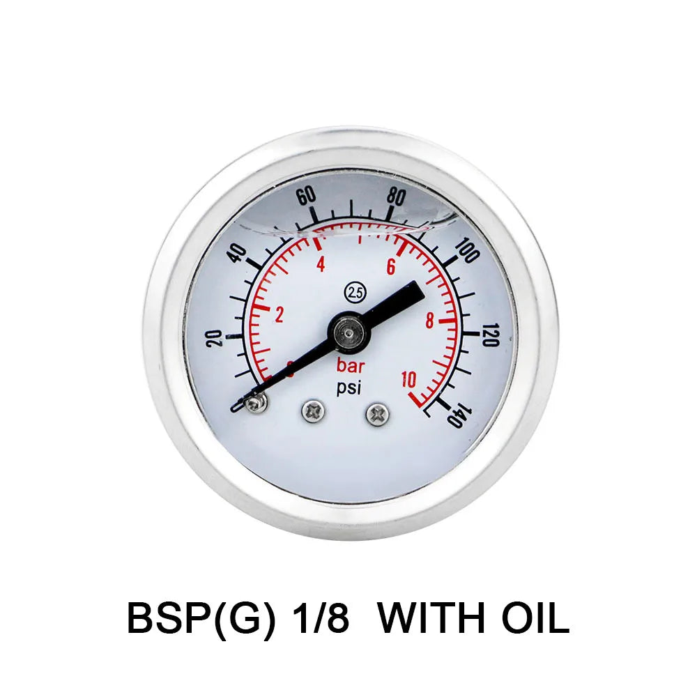 MAIRUIKESI Liquid filled Price Pressure Gauges 40mm(1.5")  Back Connection Stainless Steel Case Brass Joint Water Gas Manometer