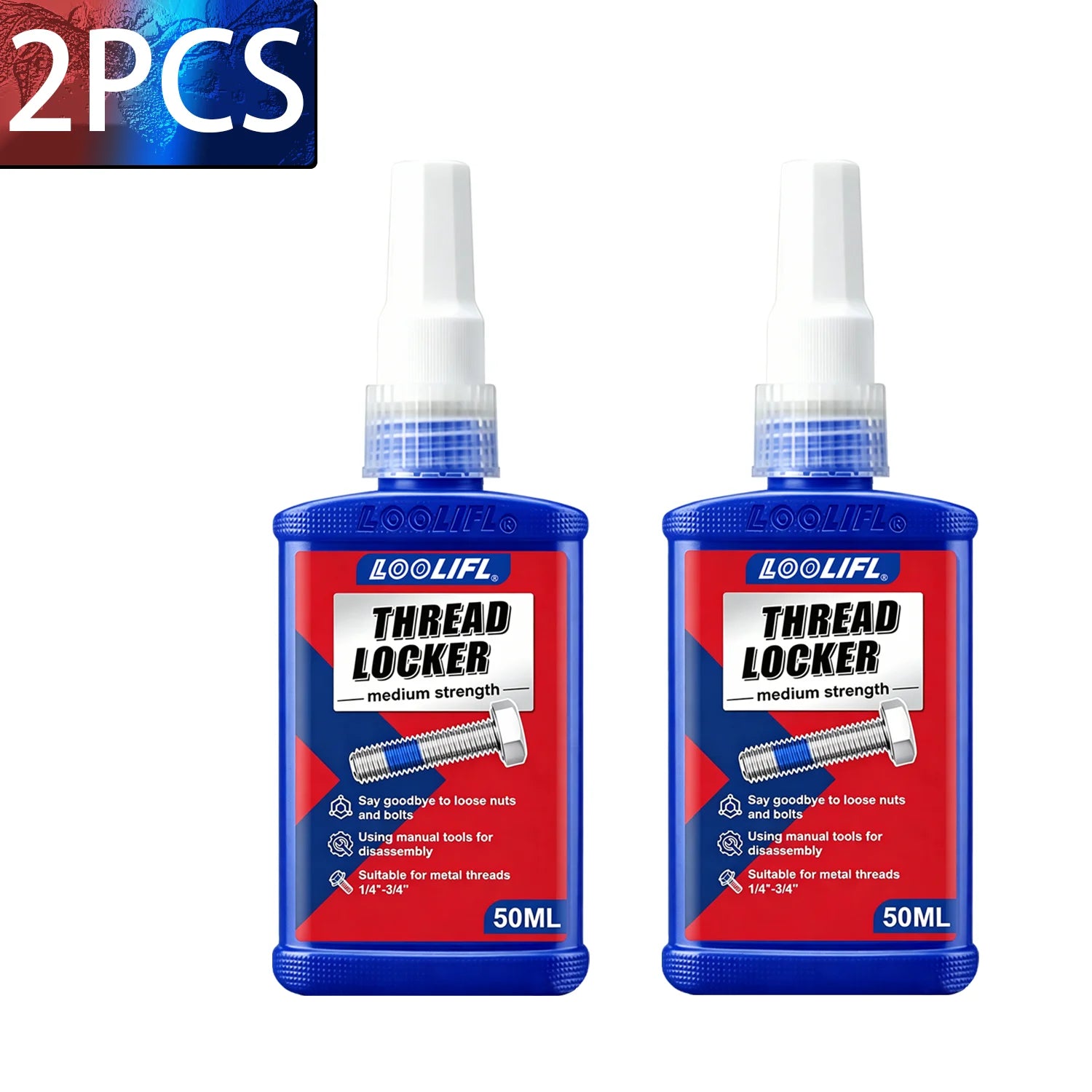 High Medium Strength Threadlocker 243 271 Bolt Anti-Loose Seal Glue Oil Heat Vibration Resistant Metal Thread Compound 50ML 10G